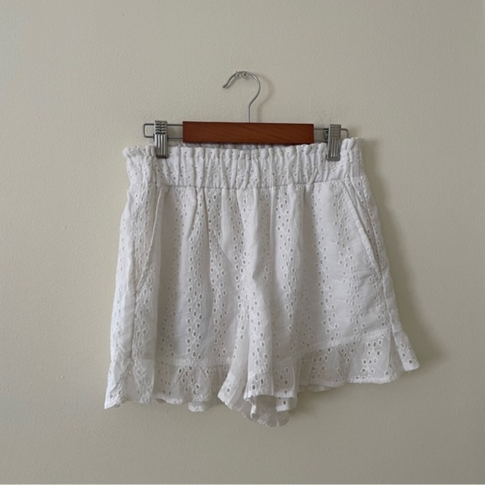 Hollister White Eyelet High Waist Shorts